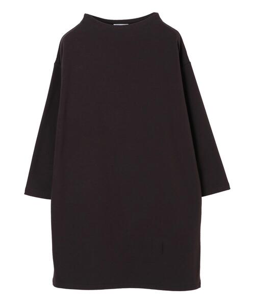 CRAFT STANDARD BOUTIQUE(クラフトスタンダードブティック)の「ボートネックドロップショルダーチュニック ●*(Tシャツ/カットソー・レディース・ブラック/ブラウン/オリーブ/グレイッシュベージュ・FREE)」の7枚目の写真