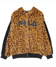 FILA（フィラ）の「FILA ロゴワッペン配色袖ライン切り替えジップアップファーパーカー / FM5430【/】（パーカー・レディース）」