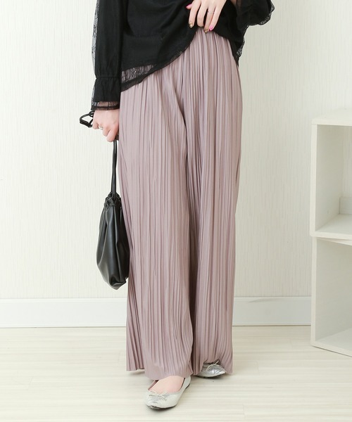 CHARM BERRY TIC(チャームベリーチック)の「ランダムプリーツパンツ(その他パンツ・レディース・ラベンダー/スモークピンク/モカ/チャコールグレー/ブラック・M)」の4枚目の写真