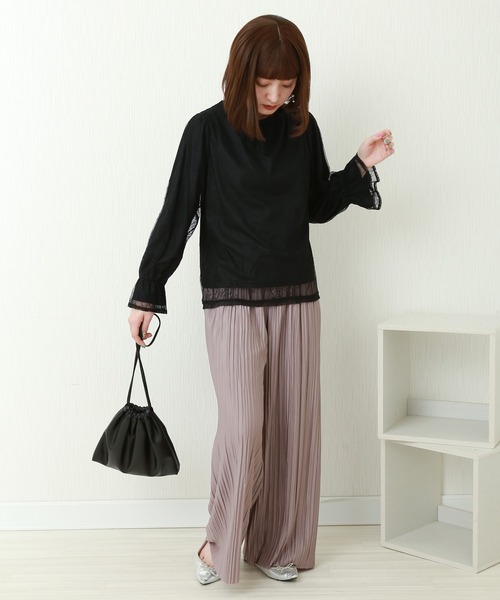 CHARM BERRY TIC(チャームベリーチック)の「ランダムプリーツパンツ(その他パンツ・レディース・ラベンダー/スモークピンク/モカ/チャコールグレー/ブラック・M)」の6枚目の写真