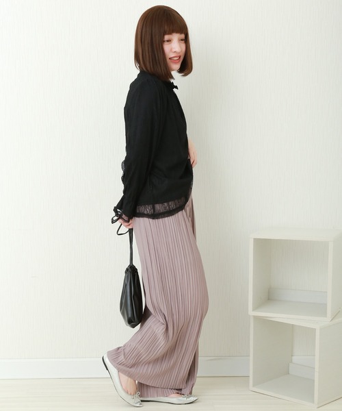 CHARM BERRY TIC(チャームベリーチック)の「ランダムプリーツパンツ(その他パンツ・レディース・ラベンダー/スモークピンク/モカ/チャコールグレー/ブラック・M)」の13枚目の写真