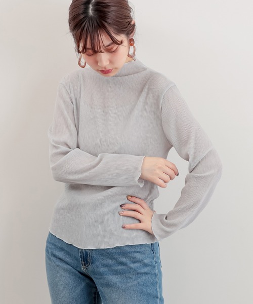 natural couture(ナチュラルクチュール)の「くしゅくしゅシアータートルインナーセット(Tシャツ/カットソー・レディース・アイボリー/ブラック/ライトグレー/ピンク・FREE)」の12枚目の写真