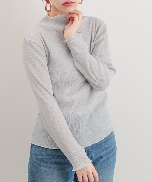 natural couture(ナチュラルクチュール)の「くしゅくしゅシアータートルインナーセット(Tシャツ/カットソー・レディース・アイボリー/ブラック/ライトグレー/ピンク・FREE)」の11枚目の写真