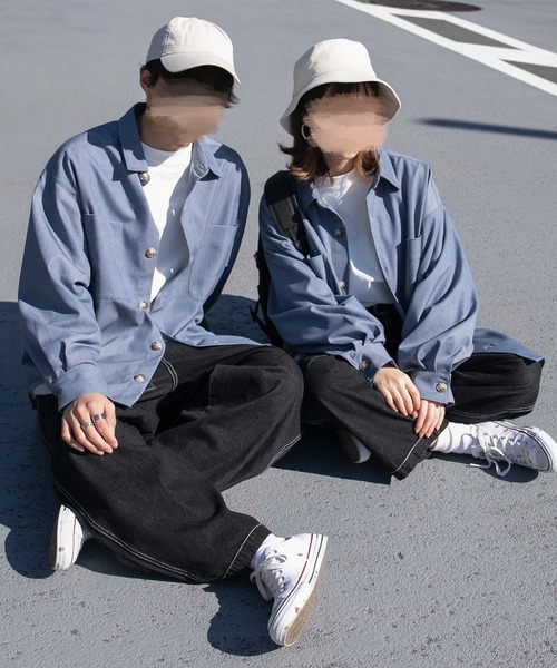 PairPair（ペアペア）の「【minagiコラボ】ツイルCPOシャツ(ユニセックス)（シャツ/ブラウス・メンズ・ベージュ/グリーン/イエロー/ブルー・FREE）」の4枚目の写真