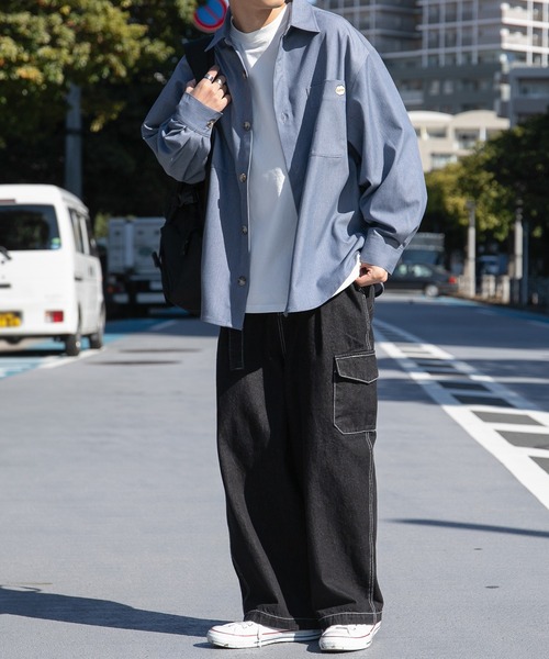 PairPair（ペアペア）の「【minagiコラボ】ツイルCPOシャツ(ユニセックス)（シャツ/ブラウス・メンズ・ベージュ/グリーン/イエロー/ブルー・FREE）」の11枚目の写真