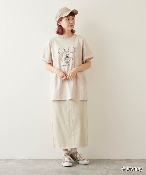 Disney(ディズニー)の「【timecapsule】Disney 顔刺繍 (ミッキー/ミニー) コットン半袖Tシャツ(Tシャツ/カットソー・レディース・ホワイト/チャコールグレー/ベージュ/ミント/ホワイト系その他/グレー系その他/ベージュ系その他/グリーン系その他・M/L)」の17枚目の写真