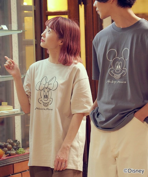 Disney(ディズニー)の「【timecapsule】Disney 顔刺繍 (ミッキー/ミニー) コットン半袖Tシャツ(Tシャツ/カットソー・レディース・ホワイト/チャコールグレー/ベージュ/ミント/ホワイト系その他/グレー系その他/ベージュ系その他/グリーン系その他・M/L)」の18枚目の写真