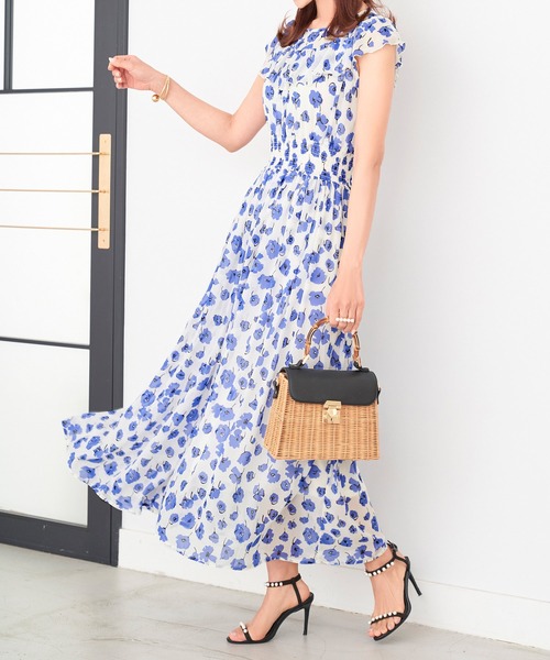 ワンピース ロング丈 Prima ワンピース シフォン ヨークフリル Prima Scherrer ワンピース ロング丈 Prima Scherrer プリマシェレル のファッション