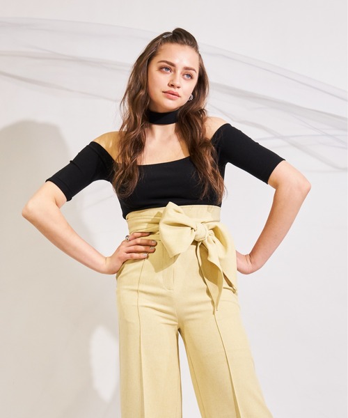 SPIRALGIRL（スパイラルガール）の「3Wayワイドパンツ（その他パンツ・レディース・ブラック/イエロー・FREE）」の8枚目の写真