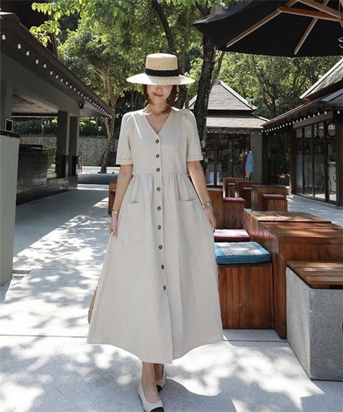 Dream garden（ドリームガーデン）の「麻綿フロントボタンフレア