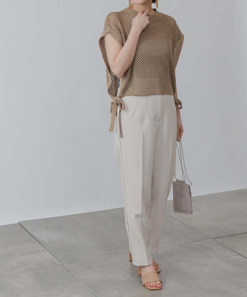 COLONY 2139（コロニートゥーワンスリーナイン）の「サイドリボンメッシュニットベスト（ベスト・レディース・ブラック/ベージュ/ライム・FREE）」の15枚目の写真