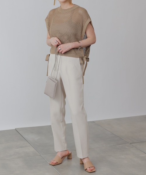 COLONY 2139（コロニートゥーワンスリーナイン）の「サイドリボンメッシュニットベスト（ベスト・レディース・ブラック/ベージュ/ライム・FREE）」の10枚目の写真