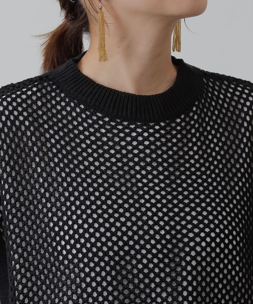 COLONY 2139（コロニートゥーワンスリーナイン）の「サイドリボンメッシュニットベスト（ベスト・レディース・ブラック/ベージュ/ライム・FREE）」の17枚目の写真