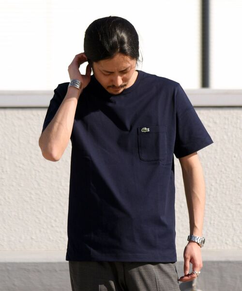 LACOSTE(ラコステ)の「【WEB限定】LACOSTE: クルーネック ポケット Tシャツ TH5846L(Tシャツ/カットソー・メンズ・ホワイト/ブラック/グレー/ネイビー・SMALL/X-LARGE/MEDIUM/LARGE/XX-LARGE)」の4枚目の写真
