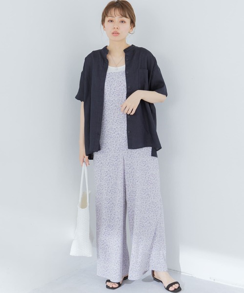 URBAN RESEARCH Sonny Label（アーバンリサーチサニーレーベル）の「リネンバンドカラー半袖シャツ（Tシャツ/カットソー・レディース・ピンク/ホワイト/ネイビー・FREE）」の9枚目の写真