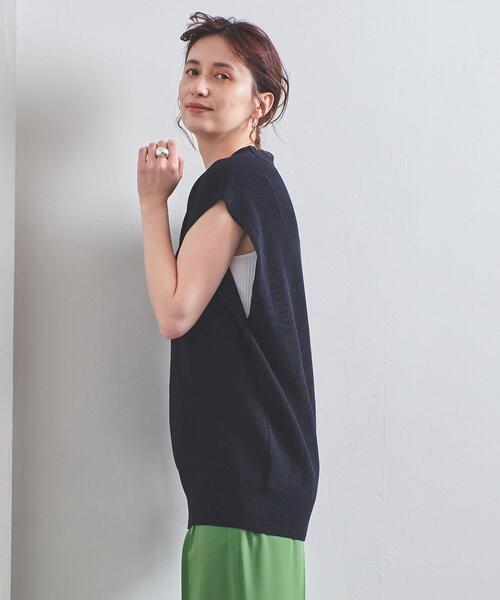 UNITED ARROWS（ユナイテッドアローズ）の「＜WEB限定＞UWSC Vネック ニットベスト◆（ベスト・レディース・ネイビー/オフホワイト/ライトピンク・FREE）」の21枚目の写真
