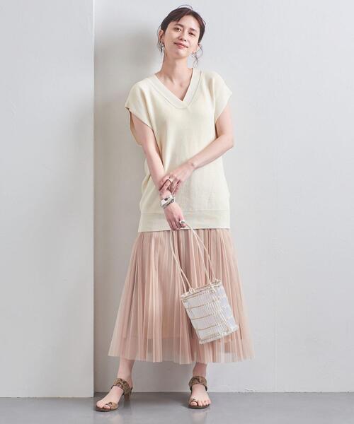 UNITED ARROWS（ユナイテッドアローズ）の「＜WEB限定＞UWSC Vネック ニットベスト◆（ベスト・レディース・ネイビー/オフホワイト/ライトピンク・FREE）」の15枚目の写真