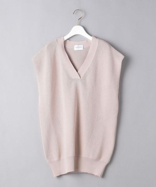UNITED ARROWS（ユナイテッドアローズ）の「＜WEB限定＞UWSC Vネック ニットベスト◆（ベスト・レディース・ネイビー/オフホワイト/ライトピンク・FREE）」の5枚目の写真