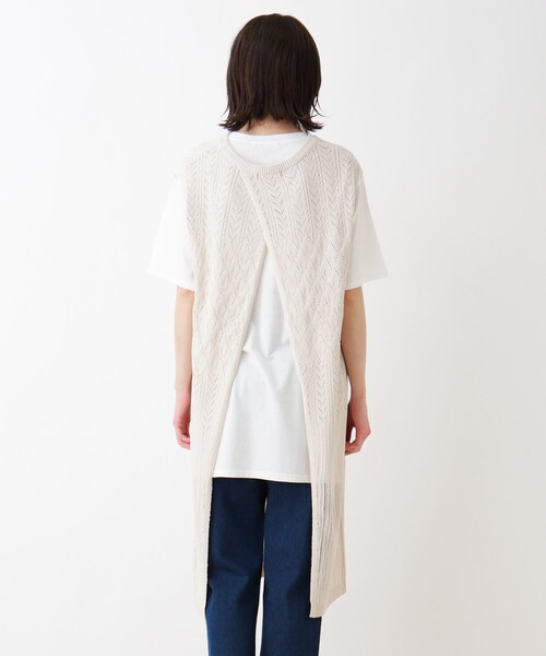 SHOO・LA・RUE（シューラルー）の「◆【2点セット】バックスリットニットワンピース（ワンピース・レディース・オフホワイト/カーキ/ピンク系・02/03/04）」の6枚目の写真