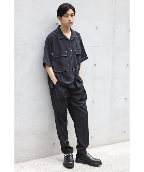 CREARE -LINO-（クレアーレリノ）の「ビックサイズステッチングシャツ（シャツ/ブラウス・メンズ・モカ/グリーン/ブラック/サックスブルー/ホワイト/グレイッシュベージュ・M/L）」の16枚目の写真