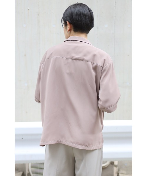 CREARE -LINO-（クレアーレリノ）の「ビックサイズステッチングシャツ（シャツ/ブラウス・メンズ・モカ/グリーン/ブラック/サックスブルー/ホワイト/グレイッシュベージュ・M/L）」の10枚目の写真