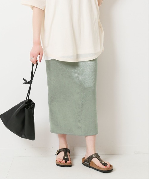 Spick & Span（スピックアンドスパン）の「クレーターサテンIラインスカート ◆（スカート・レディース・ベージュ/グリーン・38/36）」の14枚目の写真