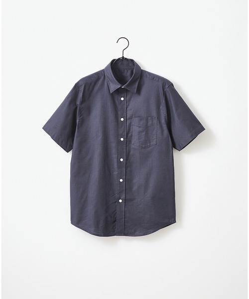 Craft Nicholson（クラフトニコルソン）の「ハイストレッチオックスフォード レギュラーカラーSSシャツ（シャツ/ブラウス・メンズ・グレー/オフホワイト/ブラック/ネイビー/ベージュ/オリーブドラブ・L/XL/M）」の6枚目の写真