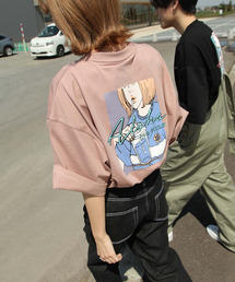 Piko | 【PIKO】ガールドリンク イージーケアビックシルエットイラストTシャツ【ユニセックス】(Tシャツ/カットソー)