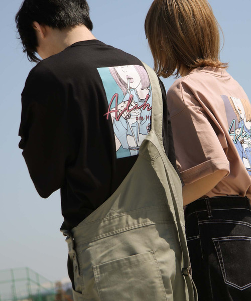 Piko(ピコ)の「【別注】【PIKO】90s 古着風 ガールドリンク イージーケア高密度ビッグシルエットイラストTシャツ(Tシャツ/カットソー・レディース・ホワイト/ブラック/ベージュ/ネイビー/ピンク/ブルー/グリーン・MEDIUM/LARGE)」の3枚目の写真