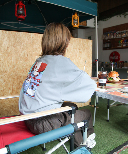 Piko(ピコ)の「【別注】【PIKO】90s 古着風 ガールドリンク イージーケア高密度ビッグシルエットイラストTシャツ(Tシャツ/カットソー・レディース・ホワイト/ブラック/ベージュ/ネイビー/ピンク/ブルー/グリーン・MEDIUM/LARGE)」の20枚目の写真