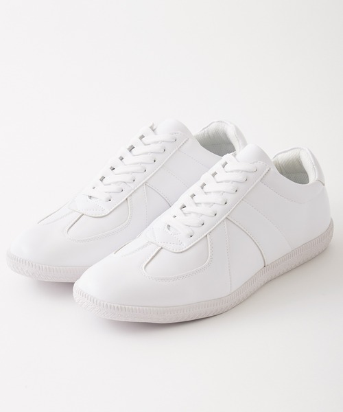 MONO-MART(モノマート)の「ジャーマントレーナーシューズ/シンセティックレザー ジャーマントレーナースニーカー(MONO-MART)(その他シューズ・メンズ・ホワイト/ライトグレー/ブラック・S/M/L)」の4枚目の写真