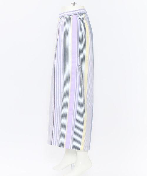 AS KNOW AS de base（アズノゥアズドゥバズ）の「先染めと遊ぶワイドパンツ（その他パンツ・レディース・ネイビー系/パープル系・FREE）」の3枚目の写真