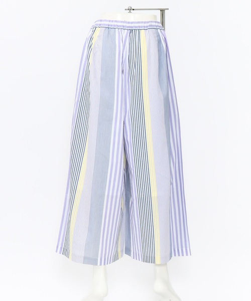 AS KNOW AS de base（アズノゥアズドゥバズ）の「先染めと遊ぶワイドパンツ（その他パンツ・レディース・ネイビー系/パープル系・FREE）」の4枚目の写真