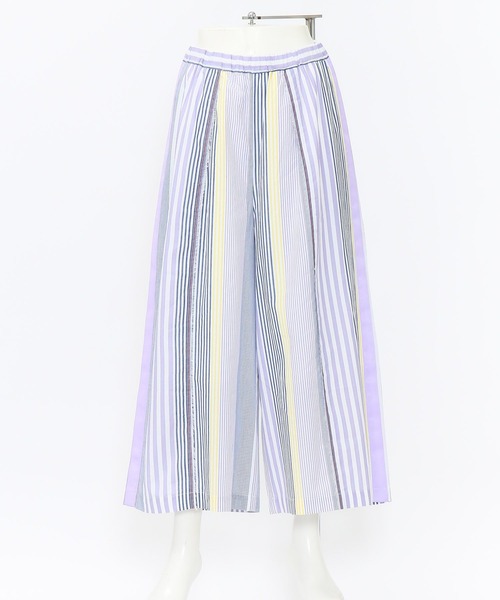 AS KNOW AS de base（アズノゥアズドゥバズ）の「先染めと遊ぶワイドパンツ（その他パンツ・レディース・ネイビー系/パープル系・FREE）」の5枚目の写真