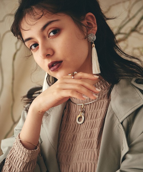 LAYMEE（レイミー）の「Zinnia pierce / ジニアピアス（ピアス（両耳用）・レディース・ブラック/ホワイト・FREE）」の8枚目の写真