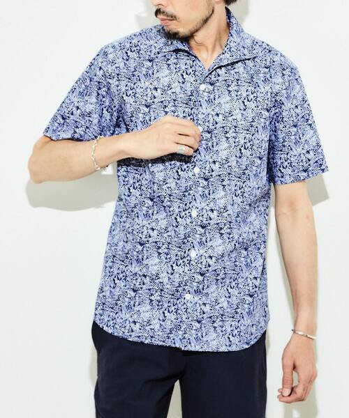 EYE. D WEARing（アイディウェアリング）の「EYE.D WEARingブロードプリントシャツ（Tシャツ/カットソー・メンズ・ホワイト系その他/ブルー系その他・2/3/4）」の2枚目の写真