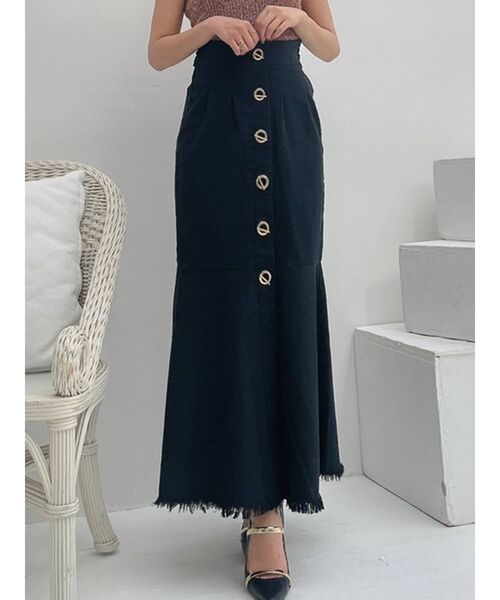 RESEXXY(リゼクシー)の「フロントボタンマーメイドスカート(スカート・レディース・ブラック/ベージュ/ブラウン・FREE)」の2枚目の写真