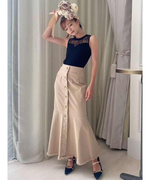 RESEXXY(リゼクシー)の「フロントボタンマーメイドスカート(スカート・レディース・ブラック/ベージュ/ブラウン・FREE)」の6枚目の写真