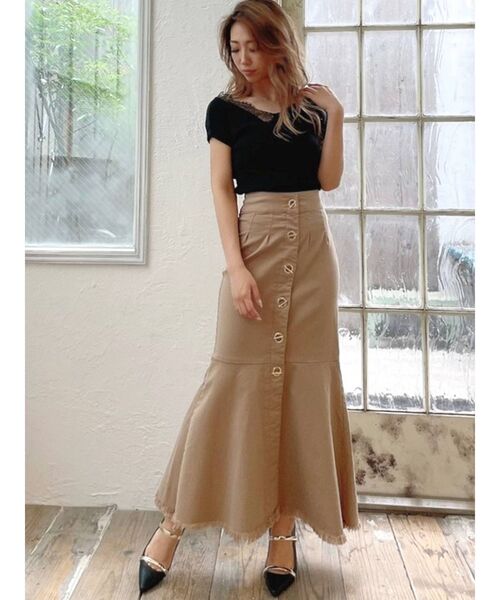 RESEXXY(リゼクシー)の「フロントボタンマーメイドスカート(スカート・レディース・ブラック/ベージュ/ブラウン・FREE)」の22枚目の写真