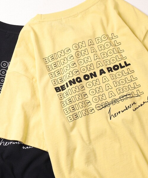 FREAK'S STORE（フリークスストア）の「▽【WEB限定】BEING ON A ROLL TEE/ロゴTシャツ（Tシャツ/カットソー・レディース・ホワイト/ブラック/イエロー・ﾌﾘ-）」の3枚目の写真