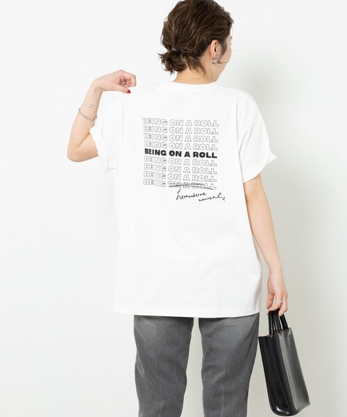 FREAK'S STORE（フリークスストア）の「▽【WEB限定】BEING ON A ROLL TEE/ロゴTシャツ（Tシャツ/カットソー・レディース・ホワイト/ブラック/イエロー・ﾌﾘ-）」の8枚目の写真