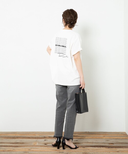 FREAK'S STORE（フリークスストア）の「▽【WEB限定】BEING ON A ROLL TEE/ロゴTシャツ（Tシャツ/カットソー・レディース・ホワイト/ブラック/イエロー・ﾌﾘ-）」の4枚目の写真