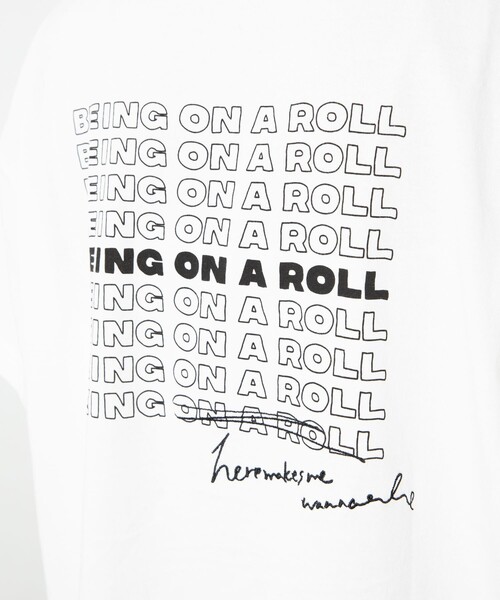 FREAK'S STORE（フリークスストア）の「▽【WEB限定】BEING ON A ROLL TEE/ロゴTシャツ（Tシャツ/カットソー・レディース・ホワイト/ブラック/イエロー・ﾌﾘ-）」の9枚目の写真