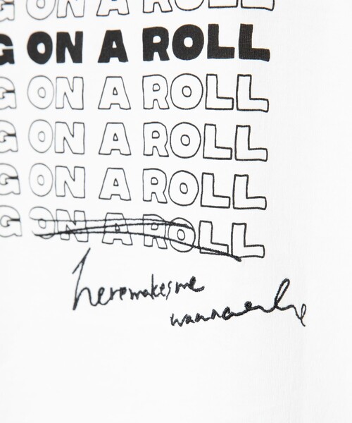 FREAK'S STORE（フリークスストア）の「▽【WEB限定】BEING ON A ROLL TEE/ロゴTシャツ（Tシャツ/カットソー・レディース・ホワイト/ブラック/イエロー・ﾌﾘ-）」の5枚目の写真