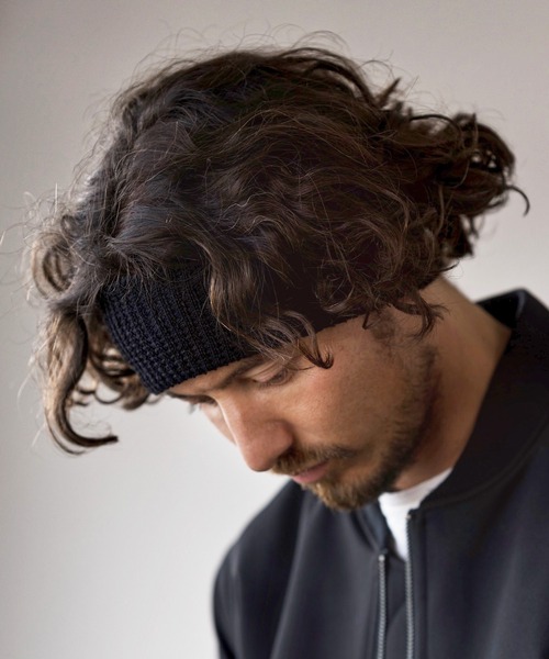 CAMBIO(カンビオ)の「mko9821-畦編みヘアバンド(その他ヘアアクセサリー・メンズ・グレー/ブラック/グレイッシュベージュ/ブラウン・FREE)」の1枚目の写真