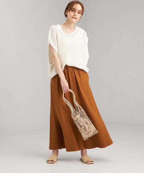 green label relaxing（グリーンレーベルリラクシング）の「カタアゼ ローゲージ ベスト [ニット]（ニット/セーター・レディース・オフホワイト/ライム/ロイヤルブルー・FREE）」の15枚目の写真