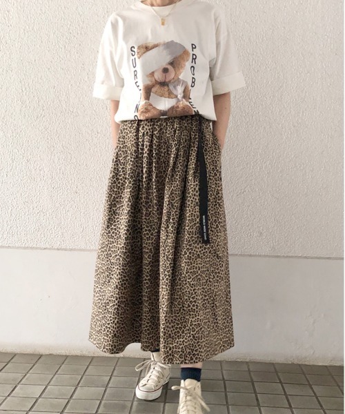 WORLD WIDE LOVE!（ワールドワイドラブ）の「タックギャザースカート（スカート・レディース・ブラック/グリーン/ベージュ・1）」の3枚目の写真