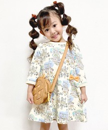 KP | 【日本製】mimiちゃんオレンジレストランプリントポンチ素材のワンピース(100-130cm)(ワンピース)