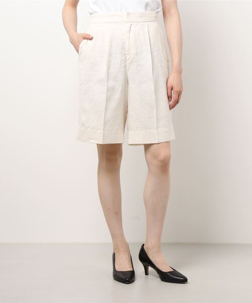 IENA（イエナ）の「コットン麻オックスショートパンツ（その他パンツ・レディース・ネイビー/アイボリー・38/36）」の22枚目の写真