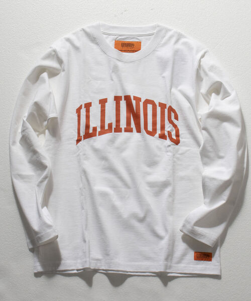 UNIVERSAL OVERALL（ユニバーサルオーバーオール）の「【UNIVERSAL OVERALL/ユニバーサル オーバーオール】別注 ビッグシルエット カレッジロゴ ロンT（Tシャツ/カットソー・メンズ・グリーン/チャコールグレー/キャメル/ホワイト・LARGE/X-LARGE/MEDIUM）」の13枚目の写真